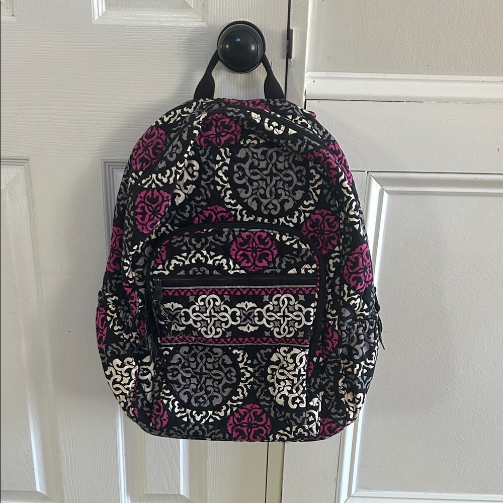 Vera Bradley Black and Purple Patterned Backpack